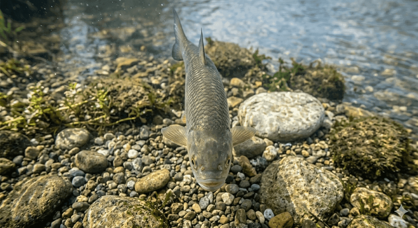 Chub surface feeding under overhanging willows